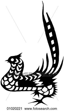 Signs & Symbols - line art China The pheasant symbolizes beauty and good luck. View Large Illustration Clip Art - Signs & Symbols - line art China The pheasant symbolizes beauty and good luck.. Fotosearch
