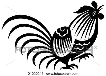 Signs & Symbols - line art China The cock symbolizes courage and reliability View Large Illustration Stock Illustration - Signs & Symbols - line art China The cock symbolizes courage and reliability. Fotosearch