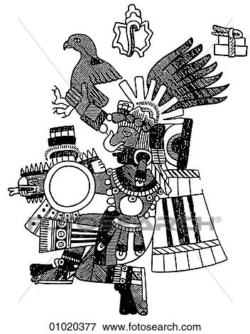 Signs & Symbols - line art From a Mexican painting. View Large Illustration Stock Illustration - Signs & Symbols - line art From a Mexican painting.. Fotosearch
