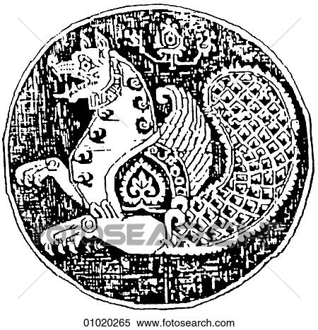 Stock Illustration - Signs & Symbols - line art Islam The dragon/peacock was a symbol used by the Sasanid inheritance.. Fotosearch