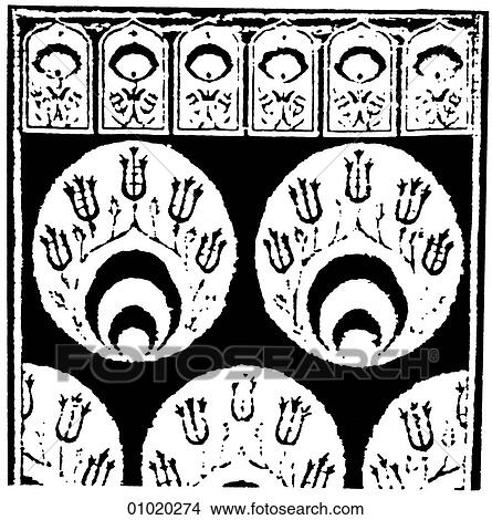 Stock Illustration - Signs & Symbols - line art Islam Velvet with crescents and flowers. 17th Century Turkey. Islam is both a culture and a religion with a rich tradition of artistic expression in literature, the visual arts engineering and architecture. The crescent moon i. Fotosearch