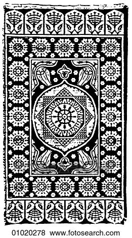 Signs & Symbols - line art Islam Velvet cushion cover with central eight-pointed star bordered with star-shaped flowers and tulips. 18th Century Turkey. Islam is both a culture and a religion with a rich tradition of artistic expression in literature, t View Large Illustration Stock Illustration - Signs & Symbols - line art Islam Velvet cushion cover with central eight-pointed star bordered with star-shaped flowers and tulips. 18th Century Turkey. Islam is both a culture and a religion with a rich tradition of artistic expression in literature, t. Fotosearch