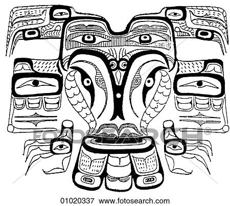 Signs & Symbols - line art Pacific Canada Kwakiutl painting of a raven. The Kwakiutl are a tribe of the Pacific northwest who live mainly on Vancouver Island and the mainland shore directly opposite. View Large Illustration Stock Illustration - Signs & Symbols - line art Pacific Canada Kwakiutl painting of a raven. The Kwakiutl are a tribe of the Pacific northwest who live mainly on Vancouver Island and the mainland shore directly opposite.. Fotosearch