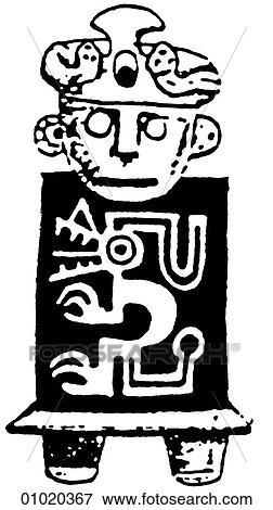 Signs & Symbols - line art Peruvian figure. View Large Illustration Stock Illustration - Signs & Symbols - line art Peruvian figure.. Fotosearch