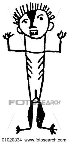Stock Illustration - Signs & Symbols - line art Portrait of another Indian. Brazil.. Fotosearch