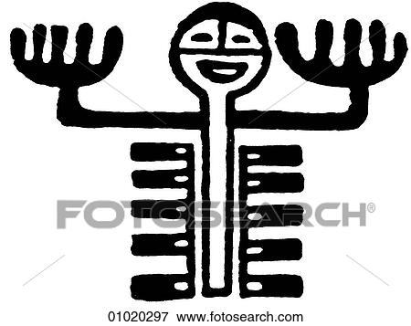 Stock Illustration - Signs & Symbols - line art Prominent ribs on this image from China, symbolize the spirits of the dead.. Fotosearch