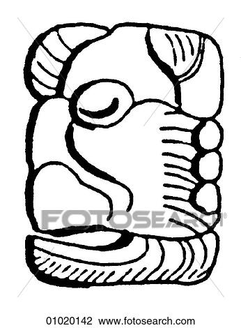 Drawing - Signs & Symbols - line art Symbols representing the months in the Mayan calendar. Although the Maya had formed agricultural communities as early as 1500 BC, the classic period of their civilization began in AD 200 and lasted until AD 900. They cultivate. Fotosearch