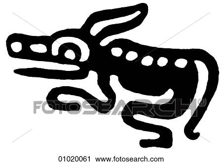 Clip Art - Signs & Symbols - line art The Americas Dog from Veracruz.. Fotosearch