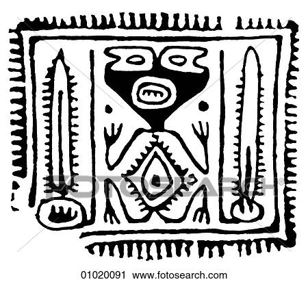 Signs & Symbols - line art The Americas Motif from Cuautitlan, Veracruz and Guerrero. View Large Illustration Clip Art - Signs & Symbols - line art The Americas Motif from Cuautitlan, Veracruz and Guerrero.. Fotosearch