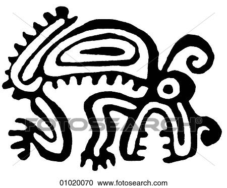 Clipart - Signs & Symbols - line art The Americas Dog from Zempoala, Mexico.. Fotosearch