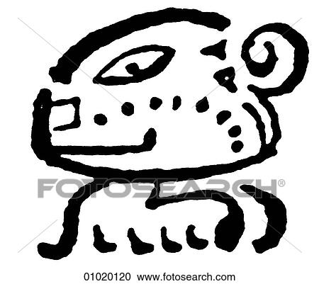 Clipart - Signs & Symbols - line art The Americas Mayan hieroglyphics representing dates or times of the year. Although the Maya had formed agricultural communities as early as 1500 BC, the classic period of their civilization began in AD 200 and lasted until AD. Fotosearch
