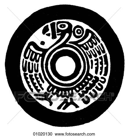 Signs & Symbols - line art The Americas Turkey-like bird, probably a buzzard, used to decorate Mexican pottery prior to European colonization. View Large Illustration Clipart - Signs & Symbols - line art The Americas Turkey-like bird, probably a buzzard, used to decorate Mexican pottery prior to European colonization.. Fotosearch