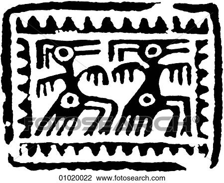 Signs & Symbols - line art The Americas Bird motif from Veracruz, Guerrero, Cuautitlan and western Mexico. View Large Illustration Drawing - Signs & Symbols - line art The Americas Bird motif from Veracruz, Guerrero, Cuautitlan and western Mexico.. Fotosearch