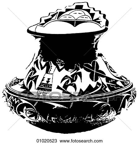 Signs & Symbols - line art The Americas Pueblo jar This pottery is a very highly developed American Indian art. The method of manufacture has remained unchanged since the 14th century. Santa Fe, southwest, pottery, ceramic, earthenware, View Large Illustration Drawing - Signs & Symbols - line art The Americas Pueblo jar This pottery is a very highly developed American Indian art. The method of manufacture has remained unchanged since the 14th century. Santa Fe, southwest, pottery, ceramic, earthenware,. Fotosearch