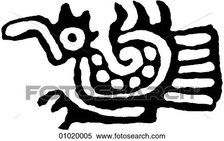 Stock Illustration - Signs & Symbols - line art The Americas Bird motif from Veracruz, Guerrero, Cuautitlan and western Mexico.. Fotosearch