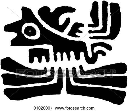 Stock Illustration - Signs & Symbols - line art The Americas Bird motif from Veracruz, Guerrero, Cuautitlan and western Mexico.. Fotosearch