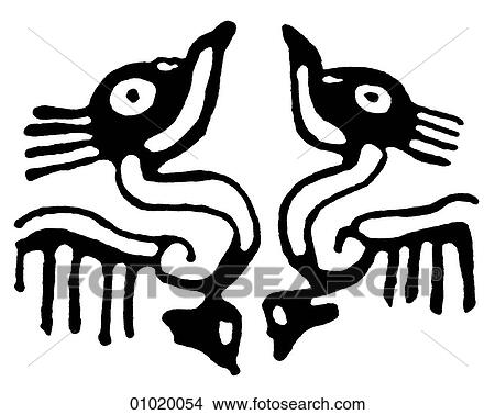 Signs & Symbols - line art The Americas Bird motif from Huastec. Mexico. View Large Illustration Stock Illustration - Signs & Symbols - line art The Americas Bird motif from Huastec. Mexico.. Fotosearch