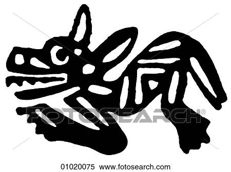 Stock Illustration - Signs & Symbols - line art The Americas Cuautitlan dog.. Fotosearch