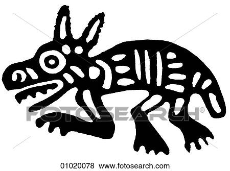 Signs & Symbols - line art The Americas Zempoala dog. View Large Illustration Stock Illustration - Signs & Symbols - line art The Americas Zempoala dog.. Fotosearch
