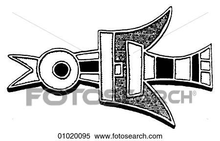 Stock Illustration - Signs & Symbols - line art The Americas Figure decorating an ancient Peruvian jar.. Fotosearch