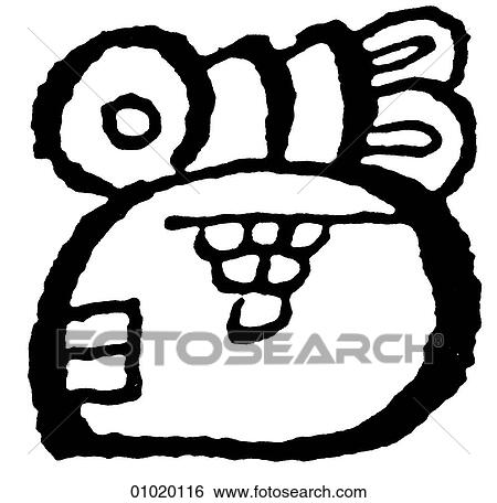 Stock Illustration - Signs & Symbols - line art The Americas Mayan hieroglyphics representing dates or times of the year. Although the Maya had formed agricultural communities as early as 1500 BC, the classic period of their civilization began in AD 200 and lasted until AD. Fotosearch