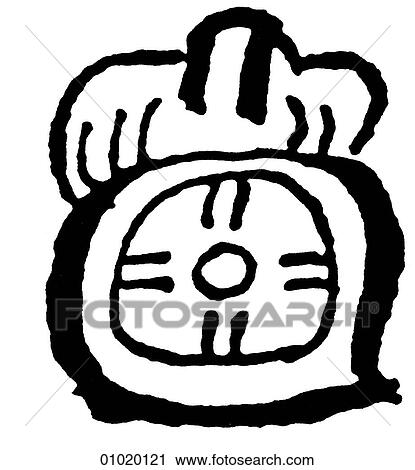 Clip Art - Signs & Symbols - line art - The Americas - Mayan hieroglyphics representing dates or times of the year. Although the Maya had formed agricultural communities as early as 1500 BC, the classic period of their civilization began in AD 200 and lasted until. Fotosearch