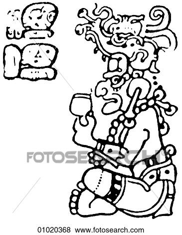Stock Illustration - Signs & Symbols - line art The Mayan religion possessed many gods: The chief god, ItzamnO. Although the Maya had formed agricultural communities as early as 1500 BC, the classic period of their civilization began in AD 200 and lasted until AD 900. They. Fotosearch