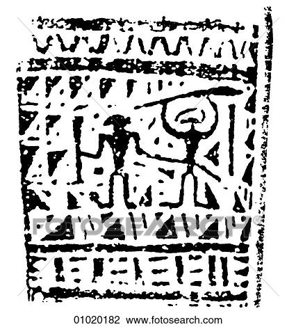 Signs & Symbols - line art The Pacific - Island of Tonga Rubbing from carved Tongan club. Tonga is 400 miles East of Fiji. On one of his voyages of discovery, Captain James Cook named the group the Friendly Islands and brought them under British control View Large Illustration Drawing - Signs & Symbols - line art The Pacific - Island of Tonga Rubbing from carved Tongan club. Tonga is 400 miles East of Fiji. On one of his voyages of discovery, Captain James Cook named the group the Friendly Islands and brought them under British control. Fotosearch