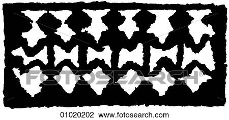 Signs & Symbols - line art The Pacific Motif from a drum. View Large Illustration Drawing - Signs & Symbols - line art The Pacific Motif from a drum.. Fotosearch