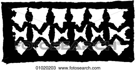 Signs & Symbols - line art The Pacific Motif from a drum. View Large Illustration Drawing - Signs & Symbols - line art The Pacific Motif from a drum.. Fotosearch