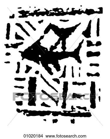 Stock Illustration - Signs & Symbols - line art The Pacific - Island of Tonga Rubbing from carved Tongan club. Tonga is 400 miles East of Fiji. On one of his voyages of discovery, Captain James Cook named the group the Friendly Islands and brought them under British control. Fotosearch