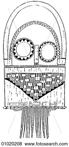 Stock Illustration - Signs & Symbols - line art The Pacific Decorated comb from Mussau Island.. Fotosearch