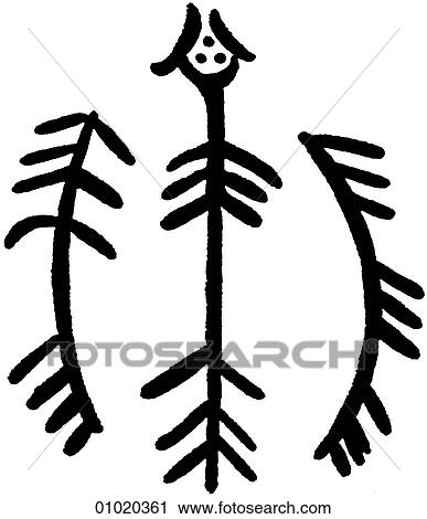 Clip Art - Signs & Symbols - line art The skeleton of a shaman painted on a drum. Siberia. Shaman comes from the Tunguso-Manchurian "saman" - "he who knows". In most cultures the shaman`s principle function was healing as sickness was seen as a loss of the sou. Fotosearch