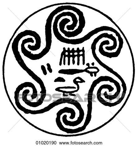 Signs & Symbols - line art The spiral, from Russia through Scandinavia into Northern Europe thence into the Mediterranean world, Troy, Egypt and Asia Minor. A spiral is a curve that unwinds around a point and in the process extends further from that p View Large Illustration Clipart - Signs & Symbols - line art The spiral, from Russia through Scandinavia into Northern Europe thence into the Mediterranean world, Troy, Egypt and Asia Minor. A spiral is a curve that unwinds around a point and in the process extends further from that p. Fotosearch