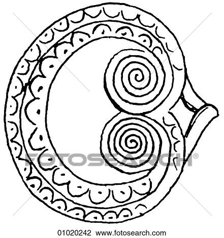 Signs & Symbols - line art The spiral, from Russia through Scandinavia into Northern Europe thence into the Mediterranean world, Troy, Egypt and Asia Minor. A spiral is a curve that unwinds around a point and in the process extends further from that p View Large Illustration Drawing - Signs & Symbols - line art The spiral, from Russia through Scandinavia into Northern Europe thence into the Mediterranean world, Troy, Egypt and Asia Minor. A spiral is a curve that unwinds around a point and in the process extends further from that p. Fotosearch