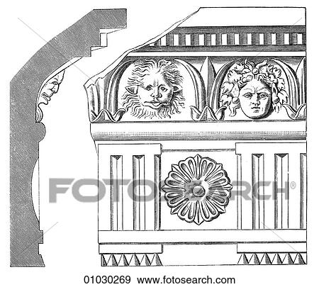 Stock Illustration of Architecture - Ancient Greece - line art Detail ...