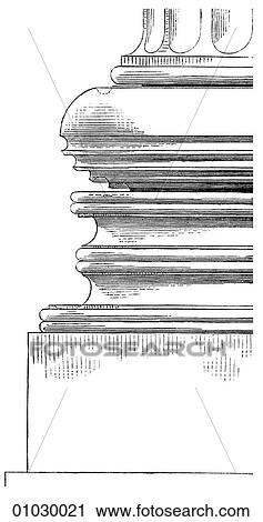 Architecture - Ancient Greece - line art Detail Greek Architecture. Ionic Base. The Temple of Minerva, Priene. Minerva was the Roman Goddess of wisdom, patroness of the arts and trades, sprung fully armed from the head of Jupiter. She is identified with View Large Illustration Clip Art - Architecture - Ancient Greece - line art Detail Greek Architecture. Ionic Base. The Temple of Minerva, Priene. Minerva was the Roman Goddess of wisdom, patroness of the arts and trades, sprung fully armed from the head of Jupiter. She is identified with. Fotosearch