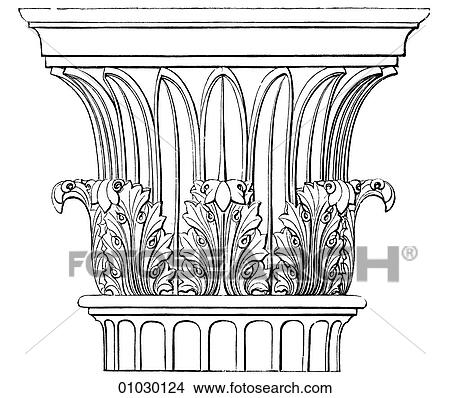 Architecture - Ancient Greece - line art Detail Classical Capital (The head of a pillar or column) from the Tower of the Winds, Athens. c100-50 BC. This tower, known as the Horologion ("Timepiece") is an octagonal structure, 42 feet high and 26 feet i View Large Illustration Stock Illustration - Architecture - Ancient Greece - line art Detail Classical Capital (The head of a pillar or column) from the Tower of the Winds, Athens. c100-50 BC. This tower, known as the Horologion ("Timepiece") is an octagonal structure, 42 feet high and 26 feet i. Fotosearch