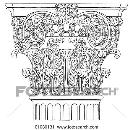 Architecture - Ancient Rome - line art Detail Classical Composite Roman capital comprised of Corinthian and Ionic design elements from the Triumphal Arch of Titus, Rome. Titus (39-81 AD)was the elder son of the Emperor Vespasian. He subdued a Jewish re View Large Illustration Clip Art - Architecture - Ancient Rome - line art Detail Classical Composite Roman capital comprised of Corinthian and Ionic design elements from the Triumphal Arch of Titus, Rome. Titus (39-81 AD)was the elder son of the Emperor Vespasian. He subdued a Jewish re. Fotosearch