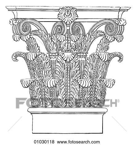 Architecture - Ancient Rome - line art Detail Greco - Roman Architecture. From Aurelian`s Temple of the Sun. (called the Frontispiece of Nero. ) Rome., vertical View Large Illustration Stock Illustration - Architecture - Ancient Rome - line art Detail Greco - Roman Architecture. From Aurelian`s Temple of the Sun. (called the Frontispiece of Nero. ) Rome., vertical. Fotosearch