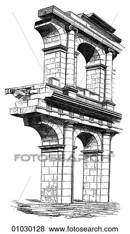Architecture - Ancient Rome - line art Detail Greco-Roman From the Theatre of Marcellus, Rome begun by Julius Caesar and completed by the Emperor Augustus in 13 BC. It is estimated to have had a capacity of between 11, 000 and 40, 000 people. View Large Illustration Stock Illustration - Architecture - Ancient Rome - line art Detail Greco-Roman From the Theatre of Marcellus, Rome begun by Julius Caesar and completed by the Emperor Augustus in 13 BC. It is estimated to have had a capacity of between 11, 000 and 40, 000 people.. Fotosearch