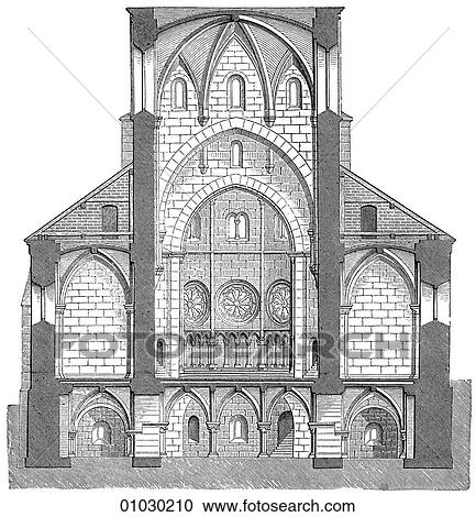 Architecture - Czech Republic - line art Elevation Romanesque Transition Church at Trebitsch in Moravia c. 1300. Transverse Section of the Nave and Crypt. Nave comes from the Latin word "navus" meaning ship. When inverted, the nave resembles hull of a View Large Illustration Clipart - Architecture - Czech Republic - line art Elevation Romanesque Transition Church at Trebitsch in Moravia c. 1300. Transverse Section of the Nave and Crypt. Nave comes from the Latin word "navus" meaning ship. When inverted, the nave resembles hull of a. Fotosearch