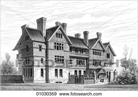 Stock Illustration - Architecture - England- line art Perspective Illustration A hotel in Bournemouth, England on the east coast, south of Southhampton -- a holiday resort.. Fotosearch
