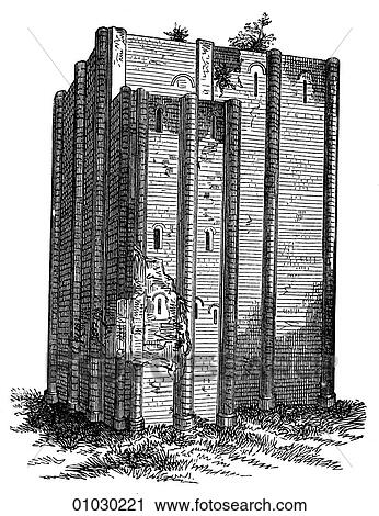 Architecture - France - line art Perspective Illustration Romanesque Loches Castle, c. 1150 in southwestern France near Tours. Romanesque - a style of architecture prevalent in Europe from the 10th to early 13th century characterized by massive vaulting View Large Illustration Clip Art - Architecture - France - line art Perspective Illustration Romanesque Loches Castle, c. 1150 in southwestern France near Tours. Romanesque - a style of architecture prevalent in Europe from the 10th to early 13th century characterized by massive vaulting. Fotosearch