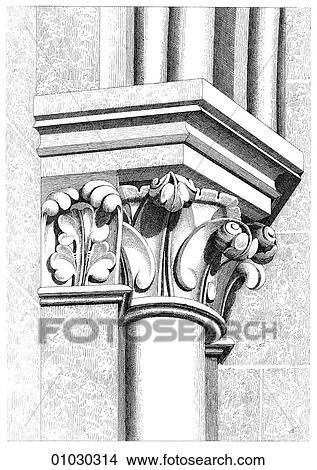 Architecture - France - line art Detail Late Romanesque Notre - Dame De Paris Pilier d`angle de la Tour_ CotZ Nord. Early French corner pillar, north side Gothic period. Romanesque - a style of architecture prevalent in Europe from the 10th to early 13 View Large Illustration Stock Illustration - Architecture - France - line art Detail Late Romanesque Notre - Dame De Paris Pilier d`angle de la Tour_ CotZ Nord. Early French corner pillar, north side Gothic period. Romanesque - a style of architecture prevalent in Europe from the 10th to early 13. Fotosearch