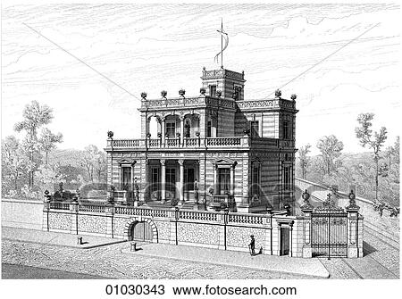 Architecture - France - line art Perspective Illustration A villa near Palavas View Large Illustration Drawing - Architecture - France - line art Perspective Illustration A villa near Palavas. Fotosearch