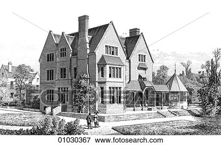 Stock Illustration - Architecture - France - line art Perspective Illustration Hotel at Oxford, England. Fotosearch
