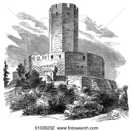 Architecture - Germany - line art Perspective Illustration Romanesque Castle Steinsberg in the Palatinate - the lands of the count palatine, the Holy Roman Emperor which lay in what is now modern Germany. Romanesque - a style of architecture prevalent View Large Illustration Drawing - Architecture - Germany - line art Perspective Illustration Romanesque Castle Steinsberg in the Palatinate - the lands of the count palatine, the Holy Roman Emperor which lay in what is now modern Germany. Romanesque - a style of architecture prevalent. Fotosearch