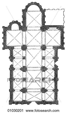 Architecture - Germany - line art (ee3) Plan Romanesque Floor Plan of the Church at Rosheim c. 1140 Romanesque - a style of architecture prevalent in Europe from the 10th to early 13th century characterized by massive vaulting and round arches. Middle A View Large Illustration Clip Art - Architecture - Germany - line art (ee3) Plan Romanesque Floor Plan of the Church at Rosheim c. 1140 Romanesque - a style of architecture prevalent in Europe from the 10th to early 13th century characterized by massive vaulting and round arches. Middle A. Fotosearch