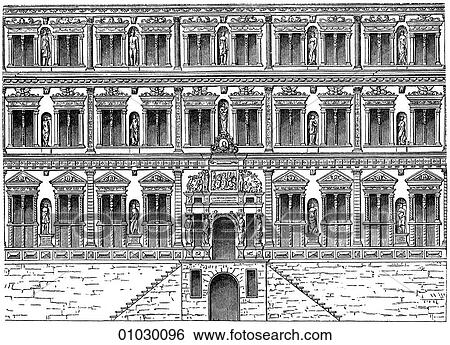 Architecture - Germany - line art Elevation Northern Renaissance Castle at Heidelberg in southwestern Germany, built 1556-1559. The Sculptures executed by Alexander Colins of Mechlin. This castle was built during the reign of Elizabeth I in England and View Large Illustration Stock Illustration - Architecture - Germany - line art Elevation Northern Renaissance Castle at Heidelberg in southwestern Germany, built 1556-1559. The Sculptures executed by Alexander Colins of Mechlin. This castle was built during the reign of Elizabeth I in England and. Fotosearch